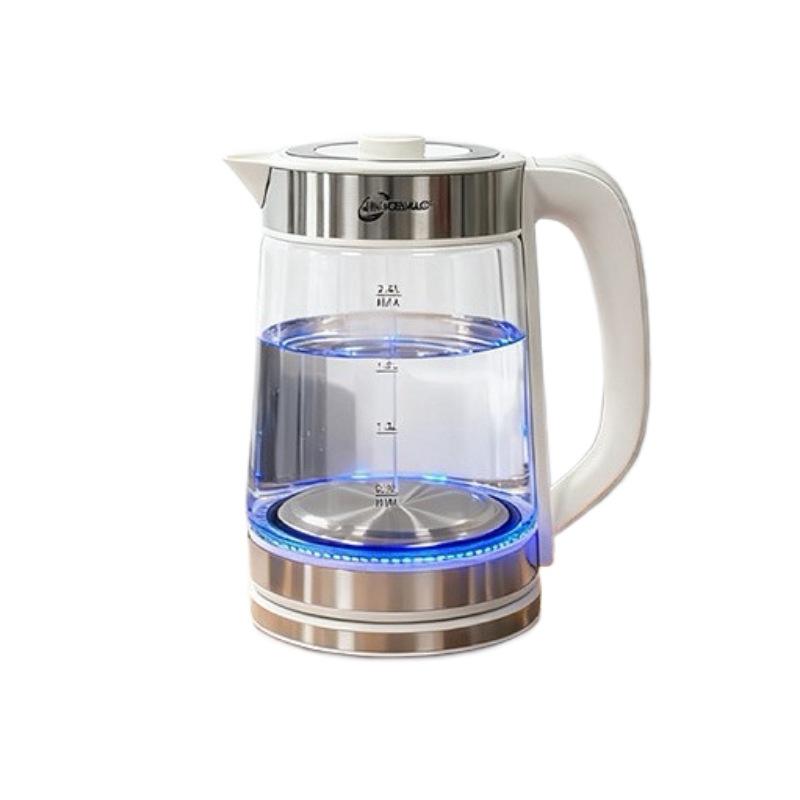 Insulated Electric Kettle with Large Capacity, Durable 304 Stainless Steel & Glass, Auto Power-Off for Home.
