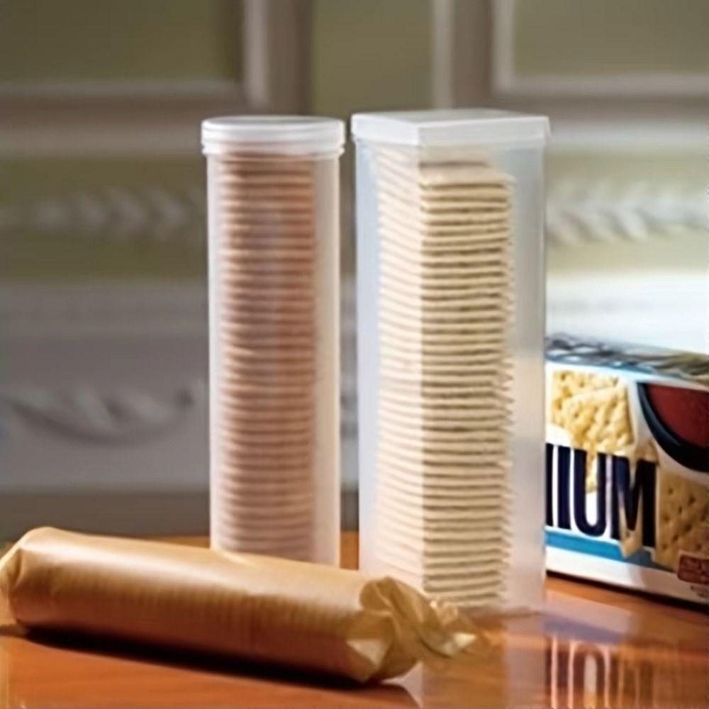 2PCS Transparent Food Storage Containers Round/Rectangular Pantry Organizer Spice Storage Box  Pasta