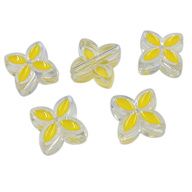 Cross Hole 5pcs Acrylic Fashion for Bracelet Butterfly/Four-leaf Clover Beads DIY Handmade Materials Painting Oil Necklace Making