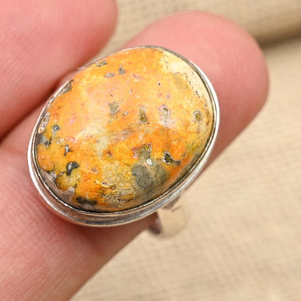 Bumblebee Jasper Gemstone 925 Sterling Silver Handmade Ring Jewelry Beauteous Gift For Her