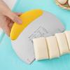 Dough Pastry Scraper with Measuring Scale Stainless Steel Dough Scraper Cutter Rubber Plastic Handle Kitchen Baking