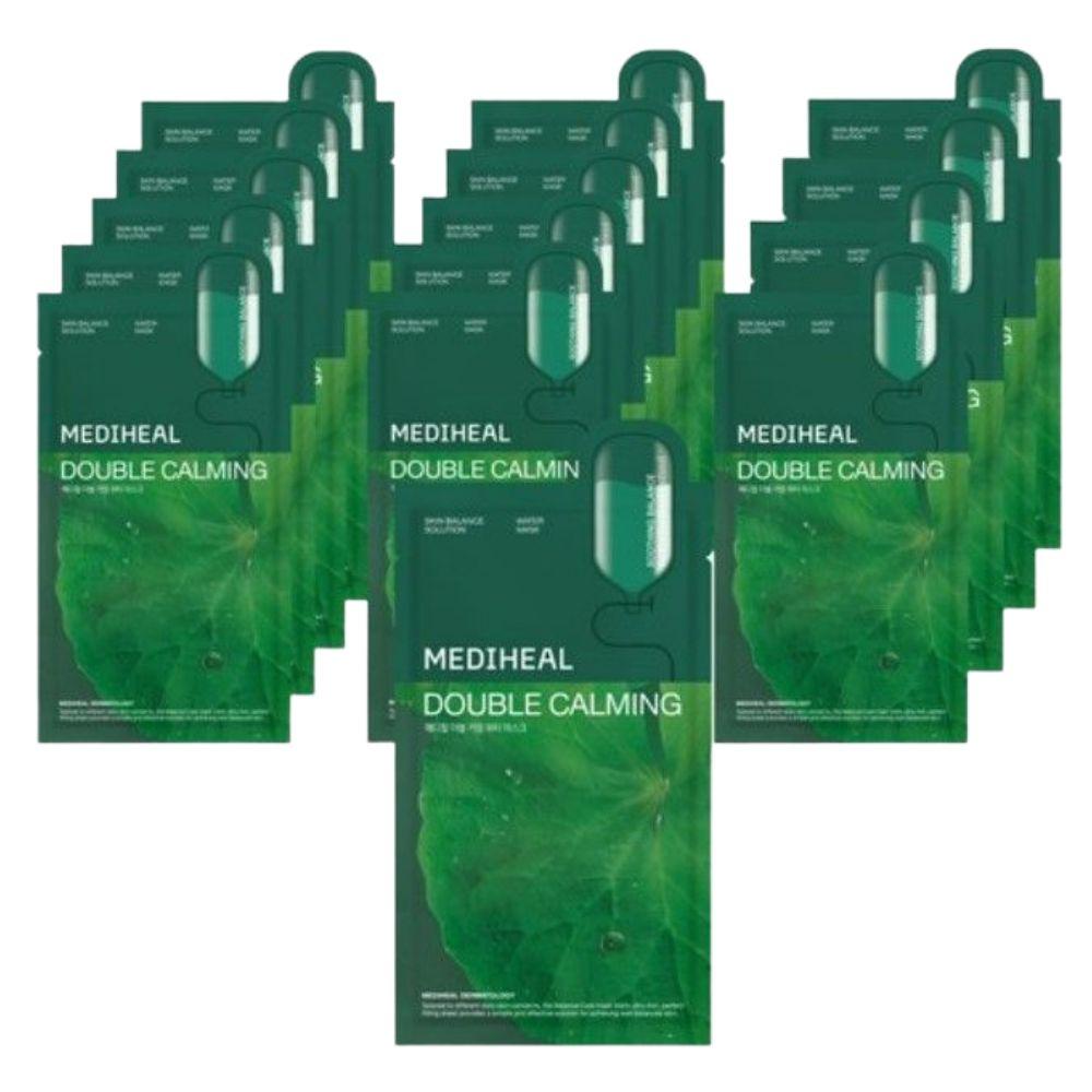 Mediheal Double Calming Water Mask Soothing Hydration Sheet Mask 20ml,15 Sheets