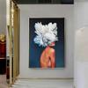 Modern Sexy Woman Flower Head Poster Canvas Painting Abstract Fashion Lady Wall Art for Living Room Decoration Home Cuadros