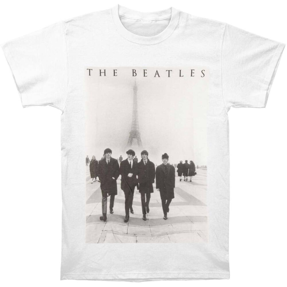 

Белая футболка унисекс Beatles Walking Paris