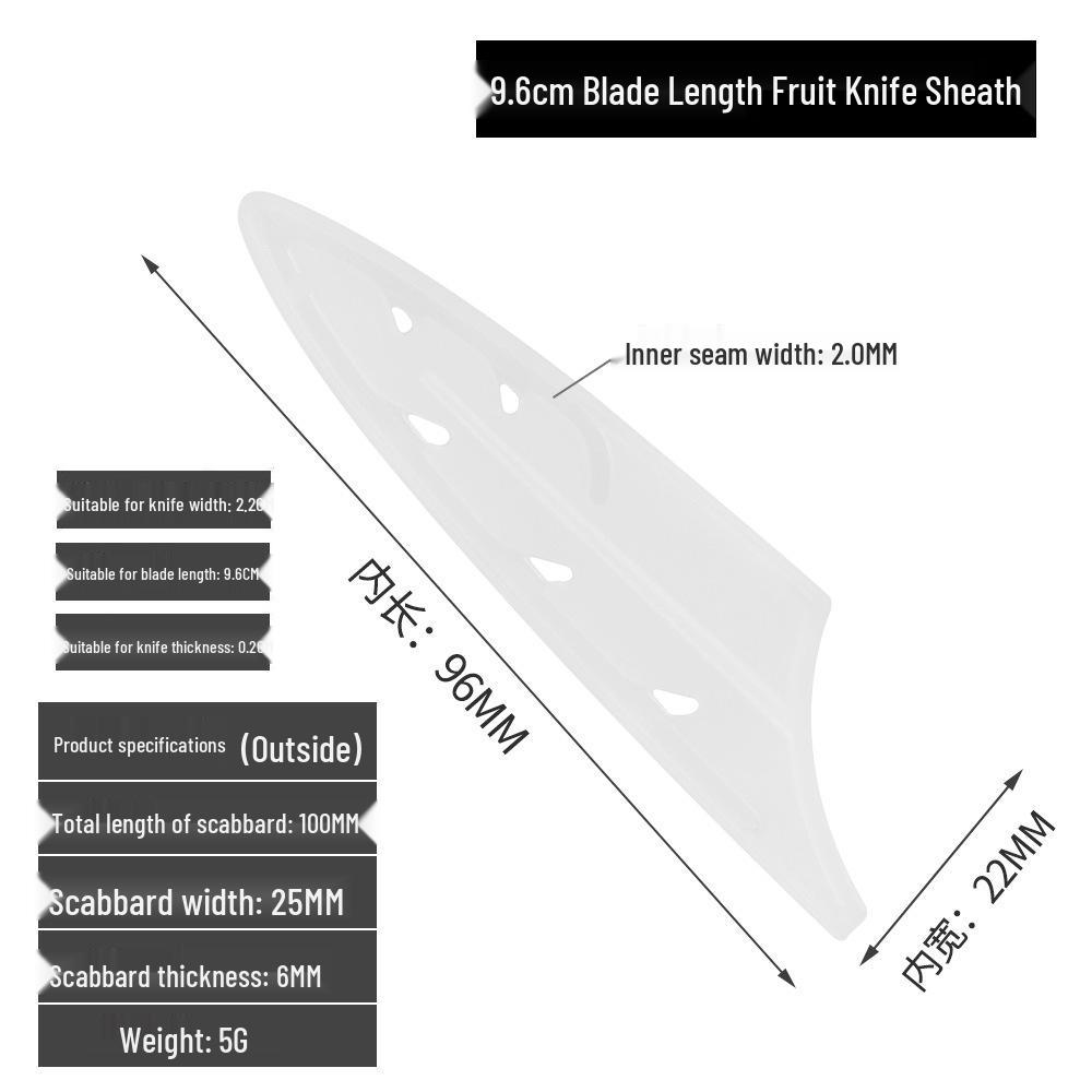 

White Plastic Knife Sheath with Thousand Feather Pattern - Fits 3-9 Inch Blades