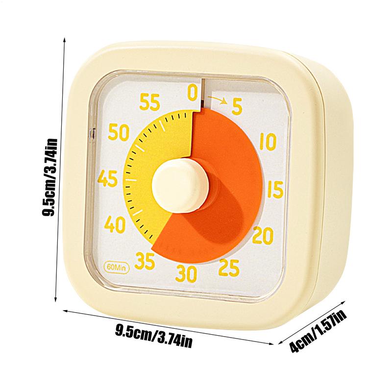 Kids Visual Timer 60-Minute Desk Timer Silent Time Management Tool For Kitchen Bathroom Cooking Study Homework Shower