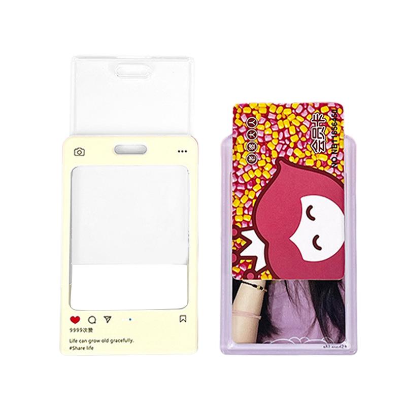 Creative Acrylic Ferrule Transparent Card Holder Kpop Photocard Holder Keychain Idol Photos Sleeve Postcards Card Holder