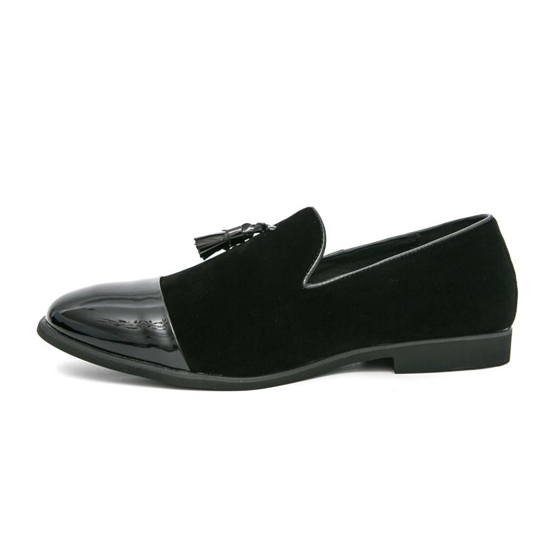 Men Loafers Leather Individuality Formal Business Shoes Coffee Slip On Flats Wedding Dress Prom Shoes Over Sized