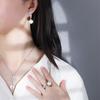 Jewelry Copper Bottom Gold-Plated Inlaid White Beads Butterfly Handmade Diamond Set 14Mm12Mm