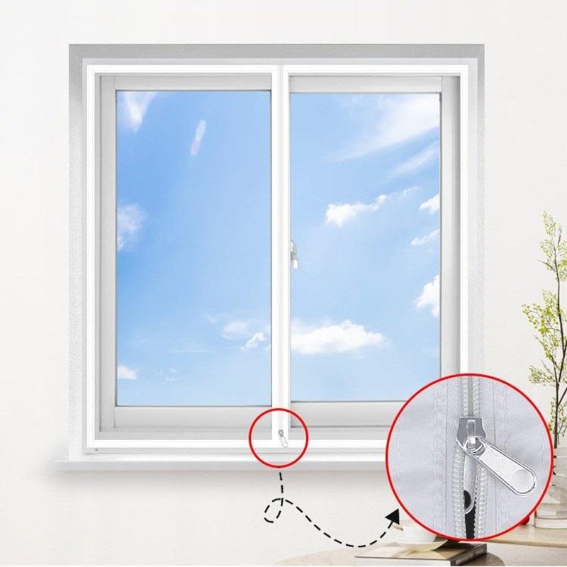 

Window Heat Insulation Film Winter Thickening Windproof Warm Indoor Curtain With Zipper Transparent Soft Glass Film For Window W50 x H50cm&Velcro