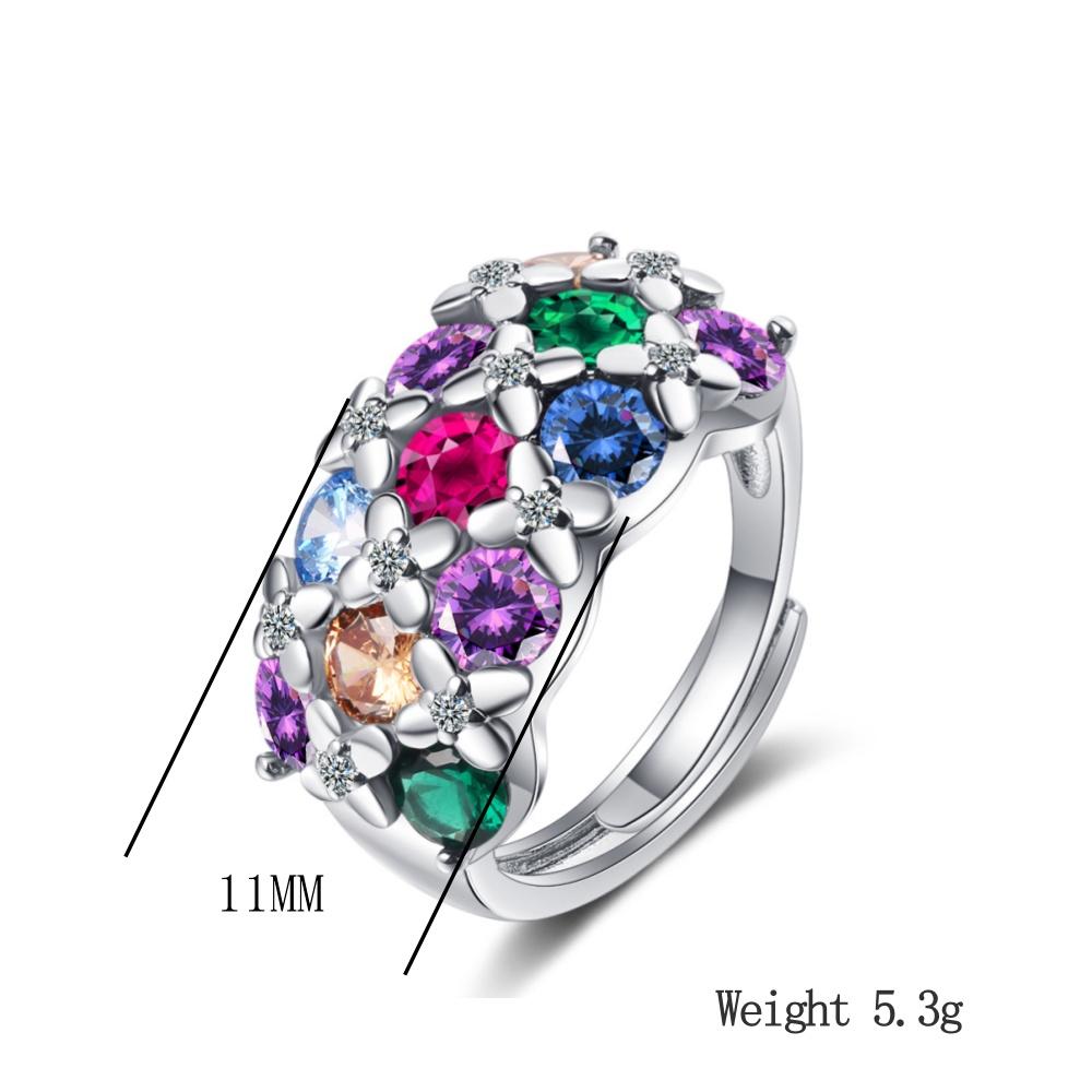 Copper Fashion Trend Colored Zircon Black Gold Ring Birthday Party Anniversary Gift
