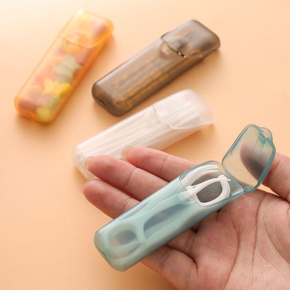 6pcs Plastic Toothpick Box Durable Mini Storage Box Lightweight Dental Floss Box  Travel