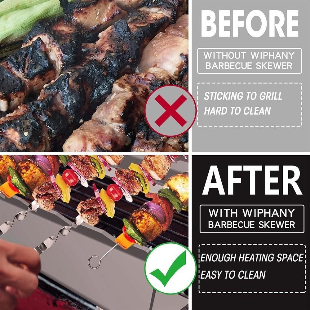 Anti-Slip Groove Skewer Holder Stainless Steel Barbecue Tools Kebab Stands  Patio Barbecue