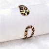 Double S Shape Leopard Print Hollow Shape Bracelet Ring Set Summer Snake Shape Opening Adjustment