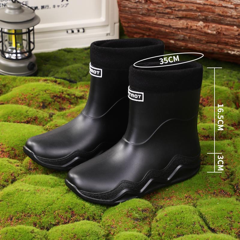 Pánské Dospělé PVC Nepromokavé Boty Lehké Trendové Módní Jednoduchá Atmosféra Teplé Protiskluzové Dešťové Sněhové Boty Špička Zahradničení Zima