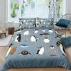 Penguin Duvet Cover Set Cartoon Bedding Girls Adult Single Twin Queen Size Soft Comfortable Duvet Cover Pillowcase