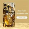 Kreatives Vergoldetes Kristall Gold Metallic Lackiertes Glas Handyhülle Für iPhone 17 16 15 14 13 12 11 Pro Max 15 14 Plus 17 Air 16E Hülle