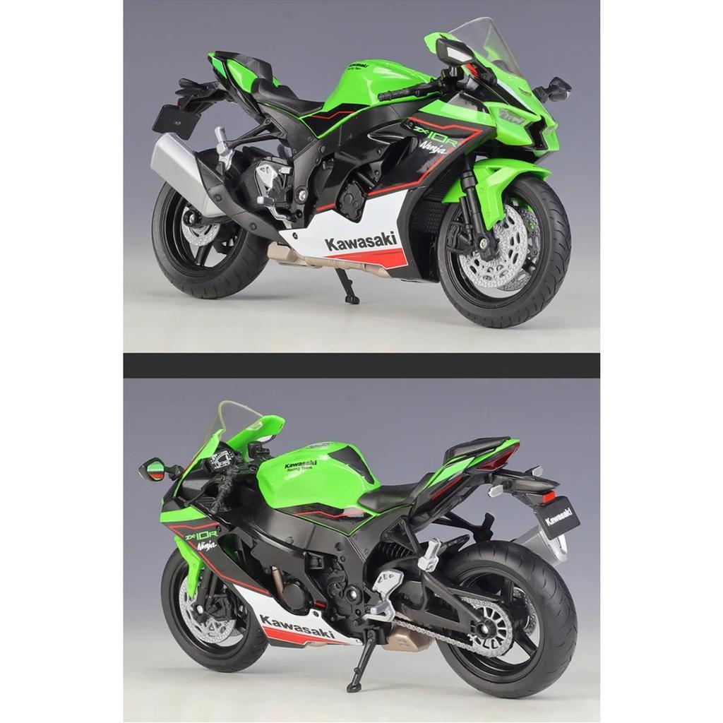 WELLY 1/12 Kawasaki Ninja ZX-10R Heavy Locomoti Alloy Motorcycle Model Metal Toy Cross-country Racing Motorcycle Model Kids Gift