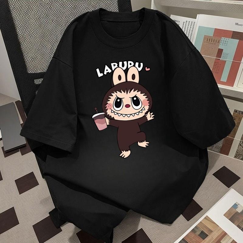 Labubu Summer T-shirt Women Plus Size 3D Pirnt Casual Short Sleeve Tops Tees Clothes