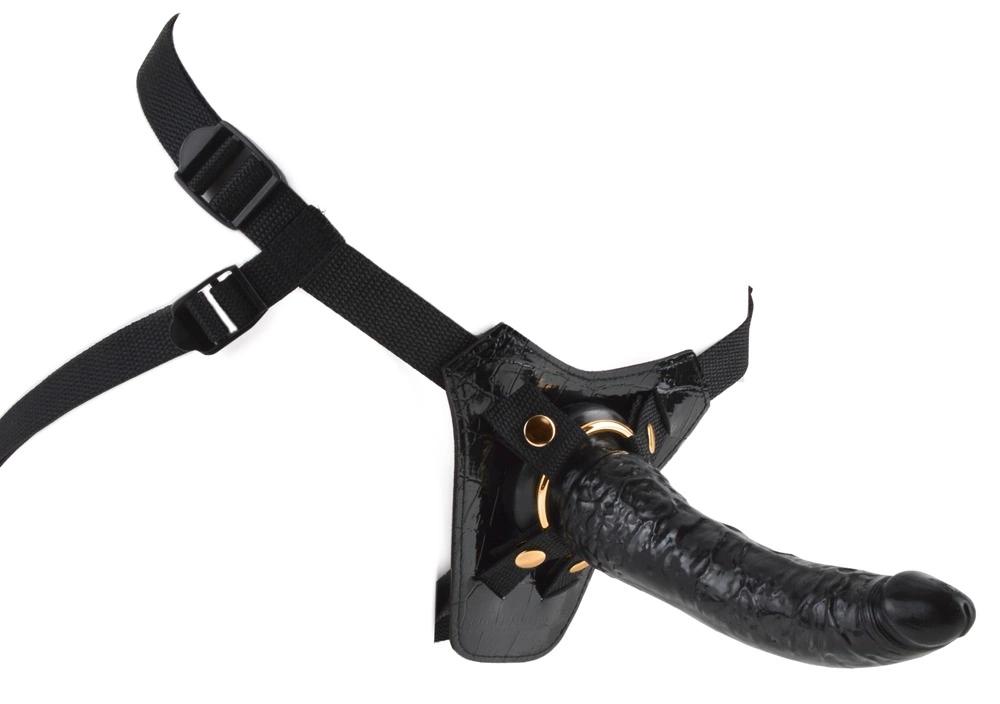 Fetisch Fantasy Gold - Verstellbarer Strap-On mit abnehmbarem goldenem Ringdildo