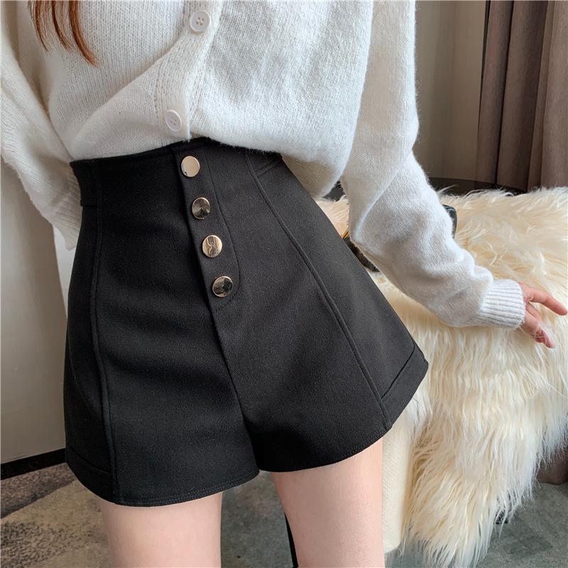 Korean Style Spring & Summer High-Waisted Tweed A-Line Shorts for Women - Casual, Slimming, Versatile, Fashion-Forward