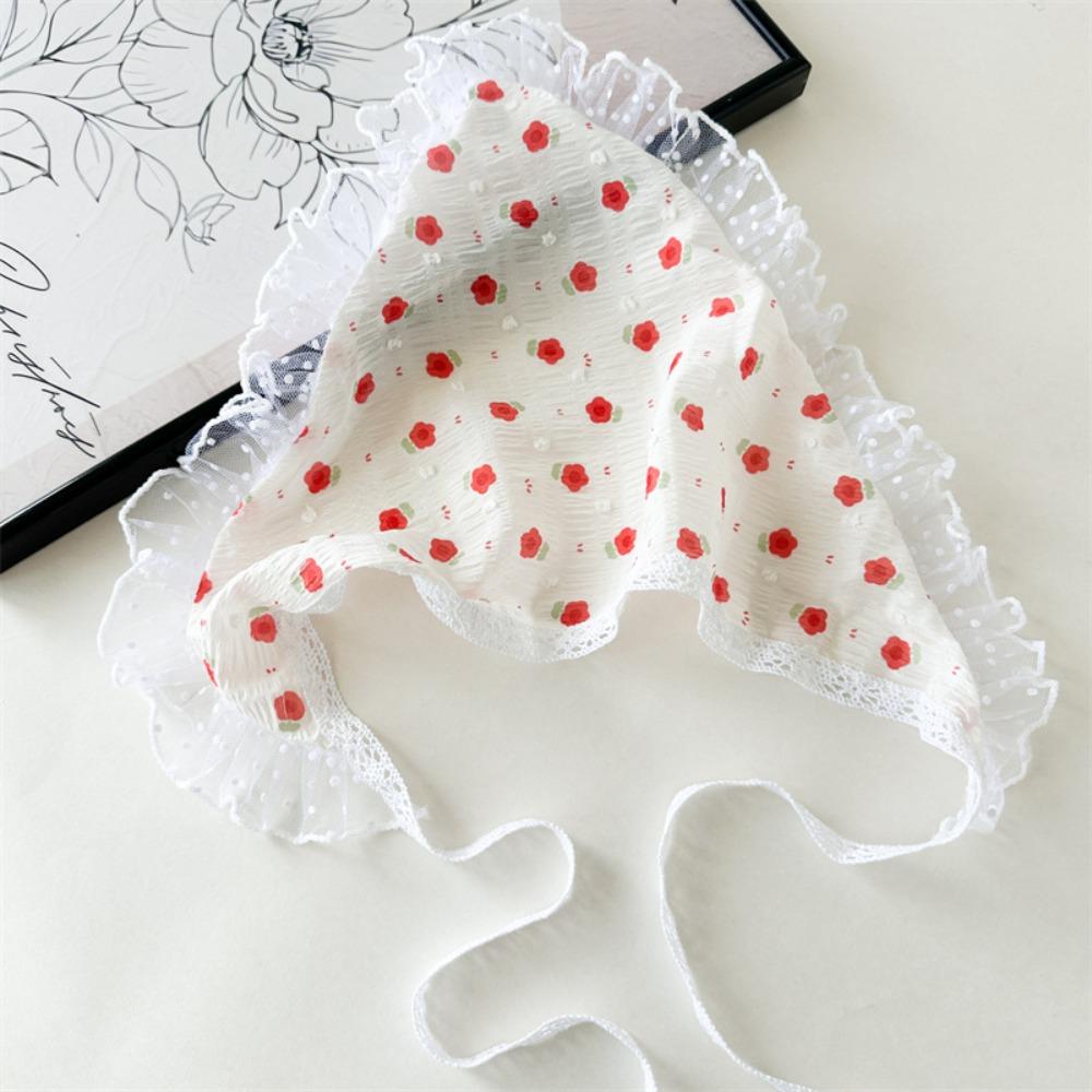Handmade Flower Headscarf Triangle Turban Hair Accessories Summer Triangle Headband  Beach