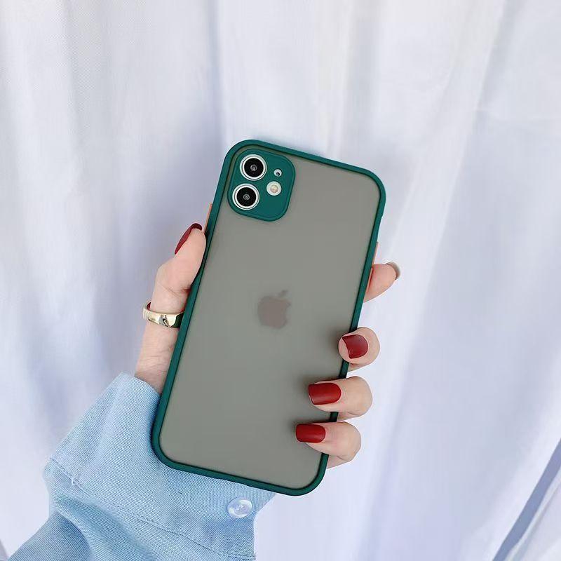 Armor Shockproof Transparent Matte Case For iPhone 11 12 13 Mini 14 15 16 Plus 17 Pro Max 17 Air Skin Feel Bumper Cover