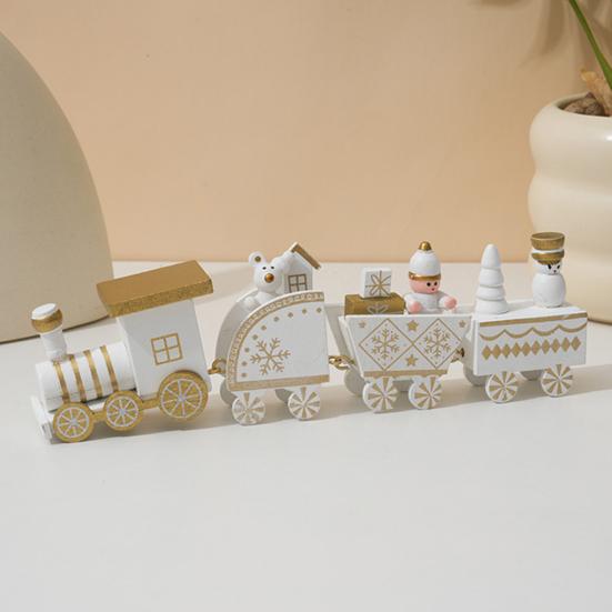Julepynt Tog Tre Festlig Mini Tog Ornament Julepynt Tog Midtpunkt for Peishylle Spisebord Godt Nyttår Gave