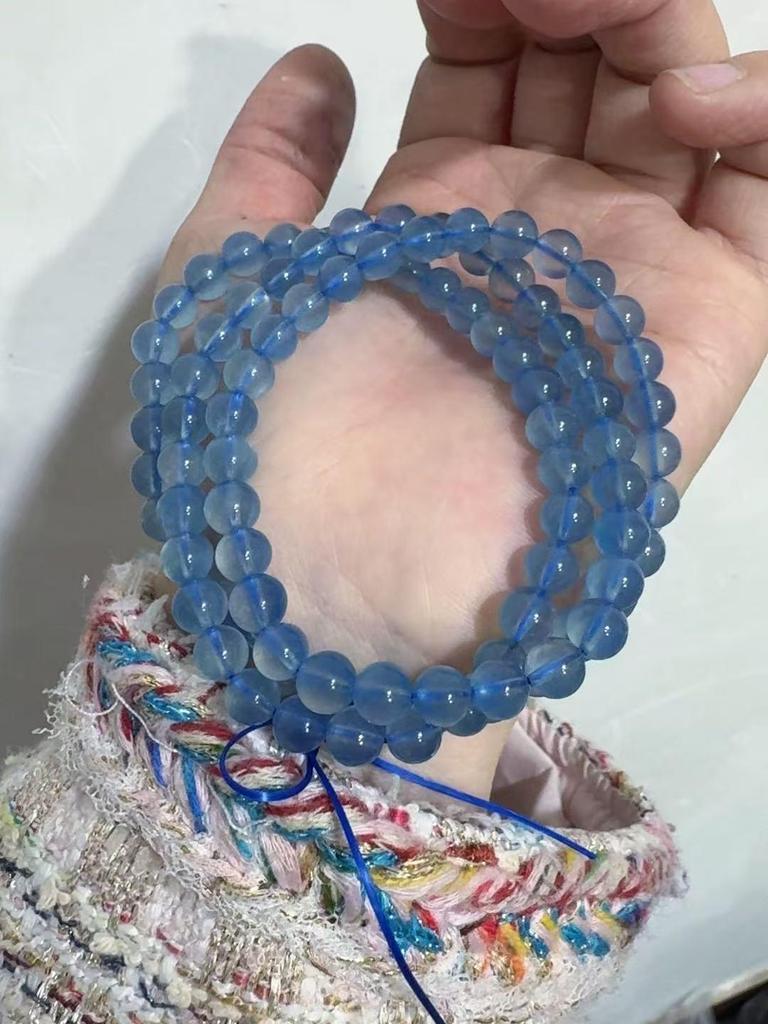 7A Ice Aquamarine Natural Ore Beads for DIY Handmade Crystal Bracelets and Necklaces