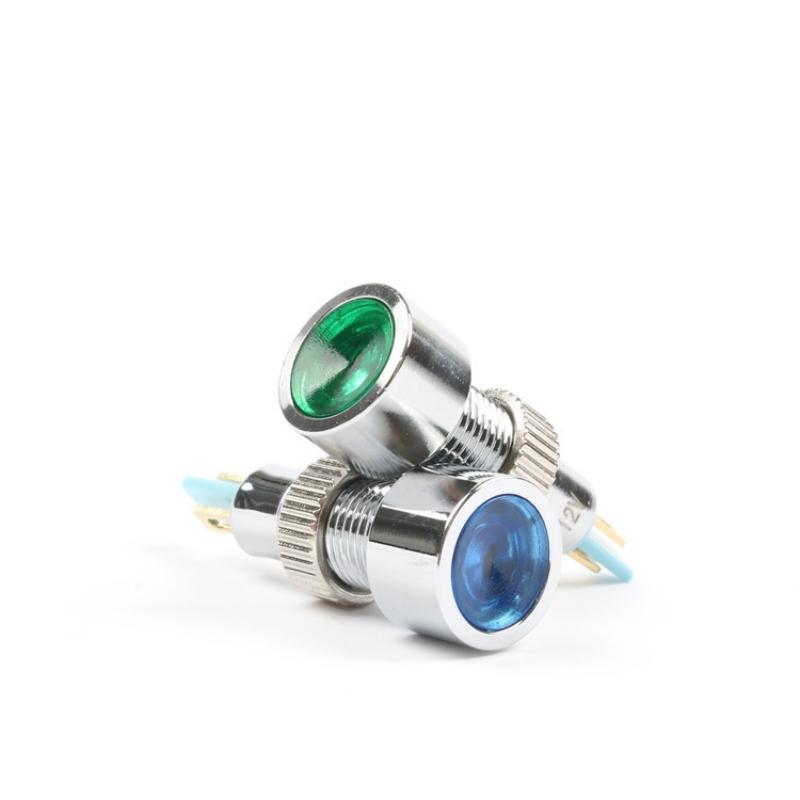 LED metal indicator light signal hole 10MM highlight work waterproof power supply lamp 12V24V220V modification