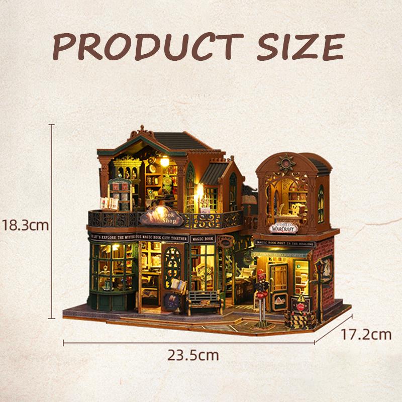 Retro DIY Wooden Puzzle City Dollhouses Miniature Kits With Furniture LED Light Home Decoration For Adult Handmade Gifts