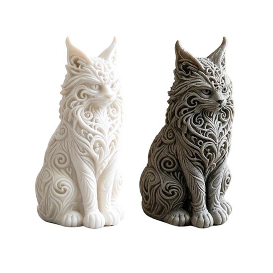 Vitrine Kattenbeeldje 3D Geprint Maine Ornamenten voor Tafeldecoratie