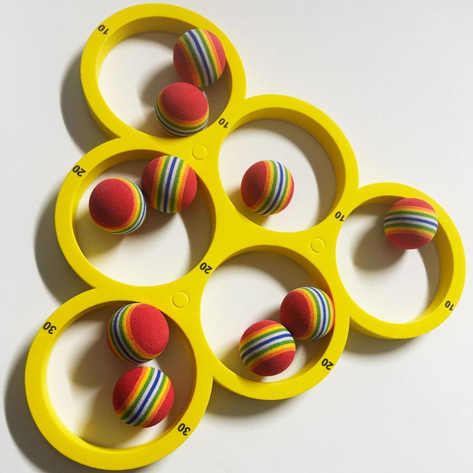 

1 Set Eva Throwing Circle Fun Splash Water Sports Floating Pool Game Toy With 10/12 Rainbow Balls Throwing Game Water Sports