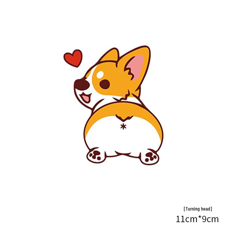 Cartoon Corgi Dog Stickers for Cars & Motorcycles - Rainproof