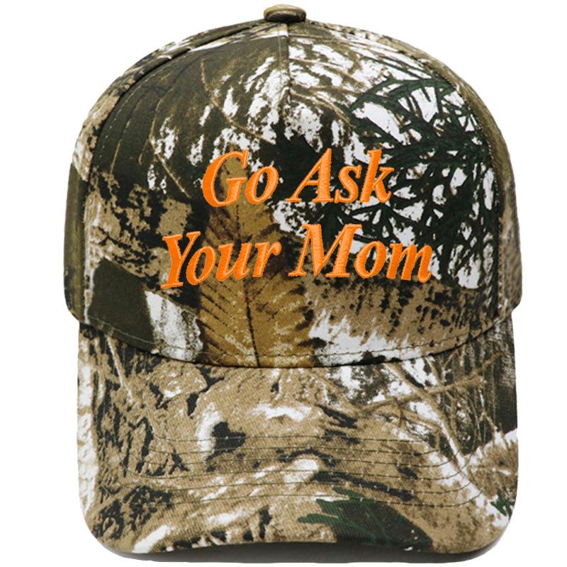 Go Ask Your Mom Embroidery Truck Driver Baseball Cap Color Matching Fun Men's and Women's Casual Sun Hats