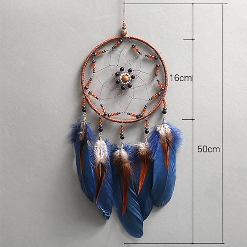 Dream Catcher Wall Decor Boho Feather Hanging Ornament Home Decoration Craft Gift for Bedroom Living Room Balcony Outdoor Car