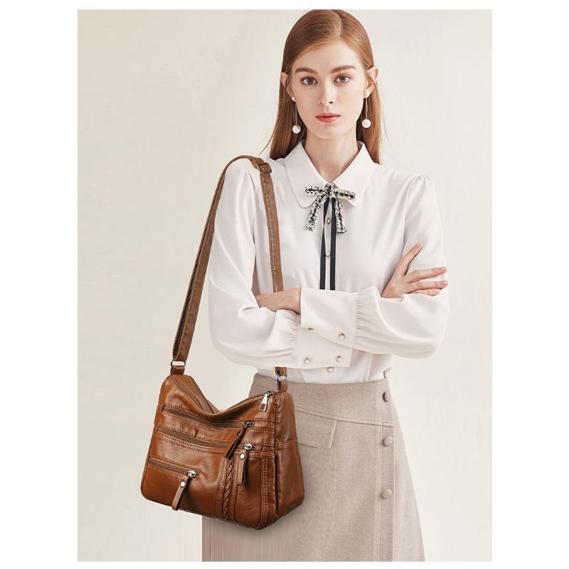 PU Zipper Casual Single Shoulder Diagonal Cross Bag