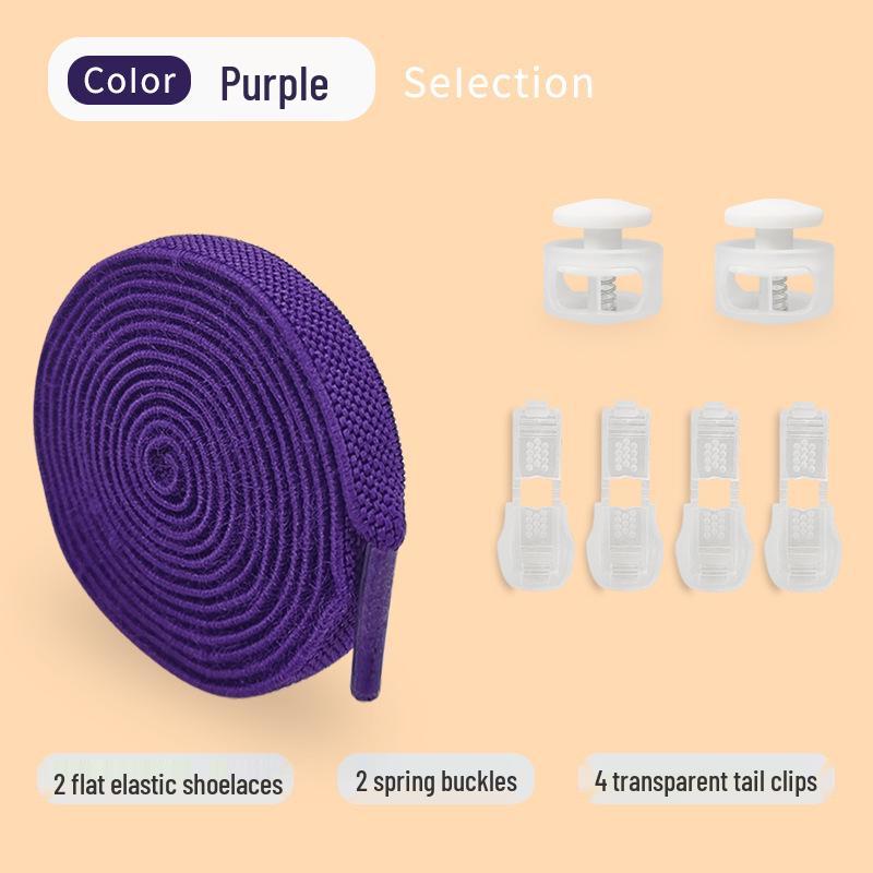 Universal No-Tie Elastic Shoelaces for Men, Women, and Kids - Flat Design with Secure Buckle System