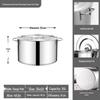 GOWKE 304 Stainless Steel Soup Pot with Lid