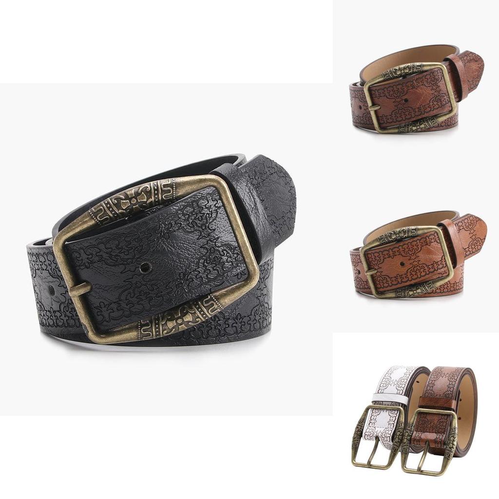 Retro Style Embossed Pu Ladies Belt With Metal Pin Buckle For Fashion Pairing