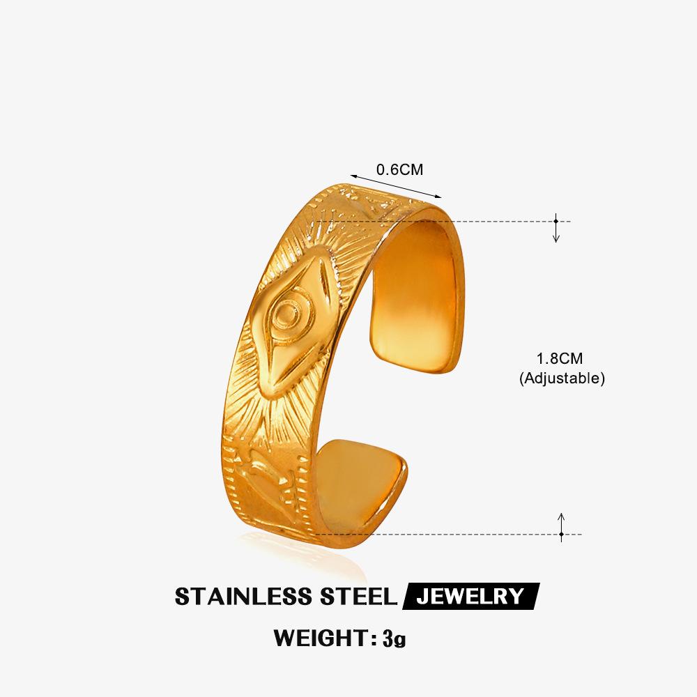 LATS Multiple Styles Stainless Steel Geometric Texture Wide Rings for Women Men Irregular Gold Wedding Ring Punk Jewelry