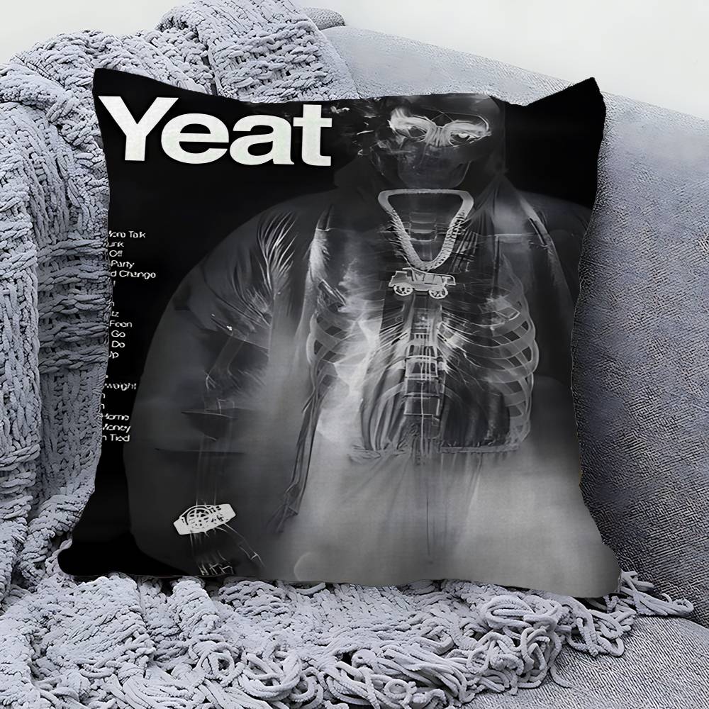 Pop Hip Hop Rapper Yeat Pillow Gift Home Office Decoration Bedroom Sofa Car Cushion Cover Case 45x45