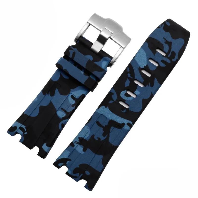 Silikon-Uhrenarmband für AP Audemars und Piguet Gummi-Uhrenarmband Royal Oak Offshore 26400 Wasserdicht Schweißfest Uhrenarmband 28