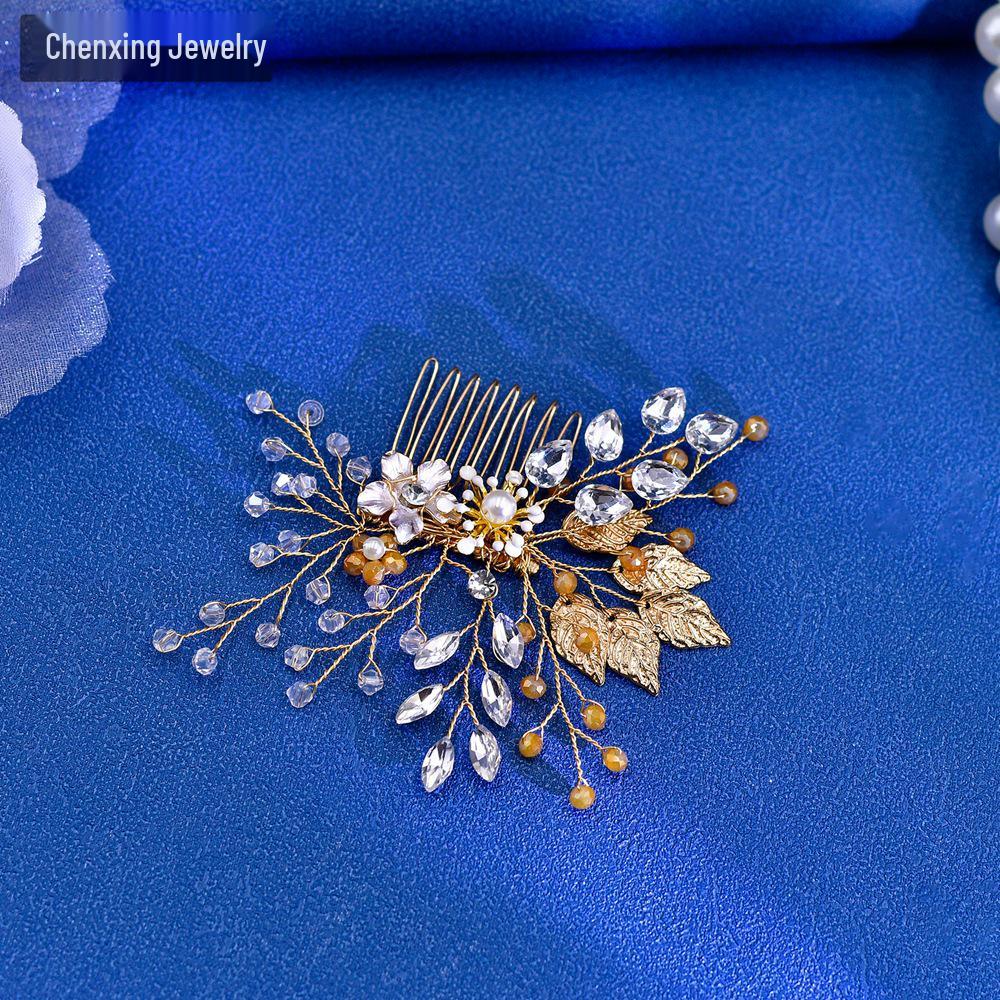

Chenxing Золотой гребень для волос с кристаллами - Маркиз Аксессуар для волос для подружек невесты, Стиль CP67