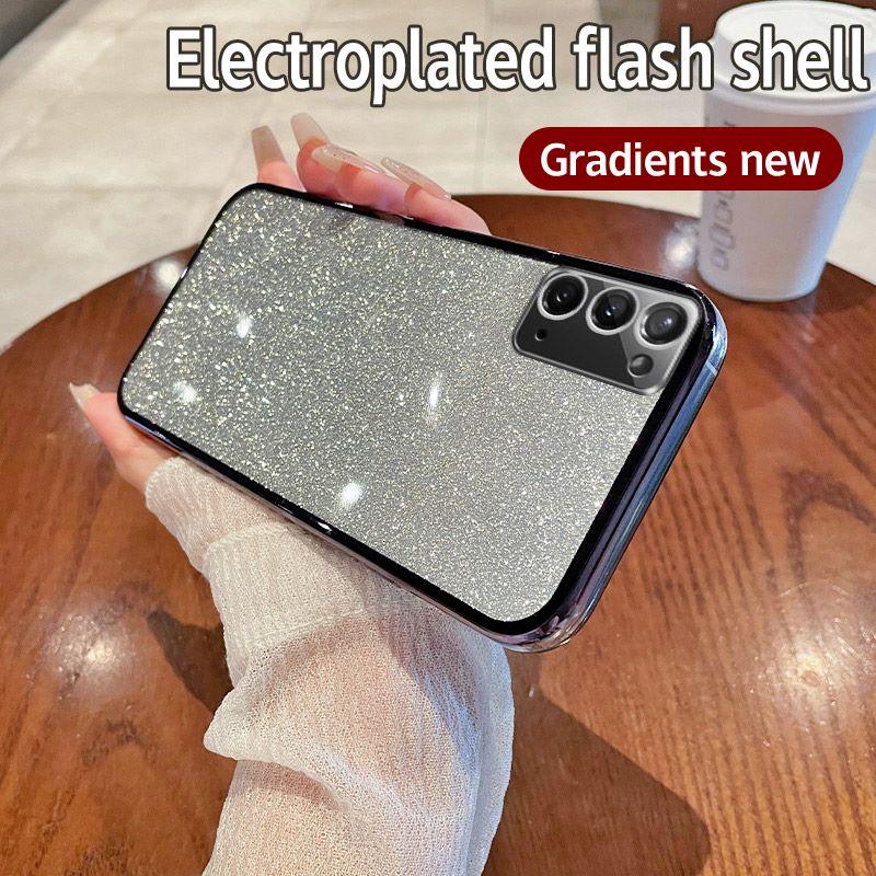 For Samsung Galaxy Note 20 Case Samsung SM-N980F Phone Case Shiny Glitter Plating Silicone Camera Lens Soft Back Cover