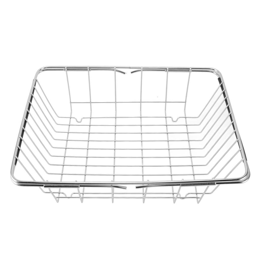 Freezer Organizer Bin Stainless Steel Expandable 20KG Load Bearing Freezer Storage Basket Flat Botto