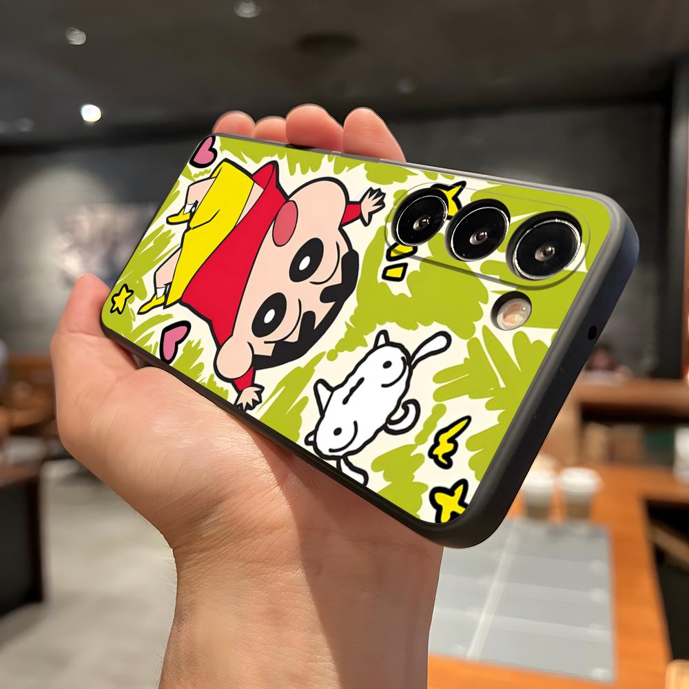 

C-Crayon S-ShinChan Phone Case For Samsung A56 A36 A26 A16 A15 A25 A35 A55 A14 A34 A24 A54 Black Soft Shell Samsung A13 5G