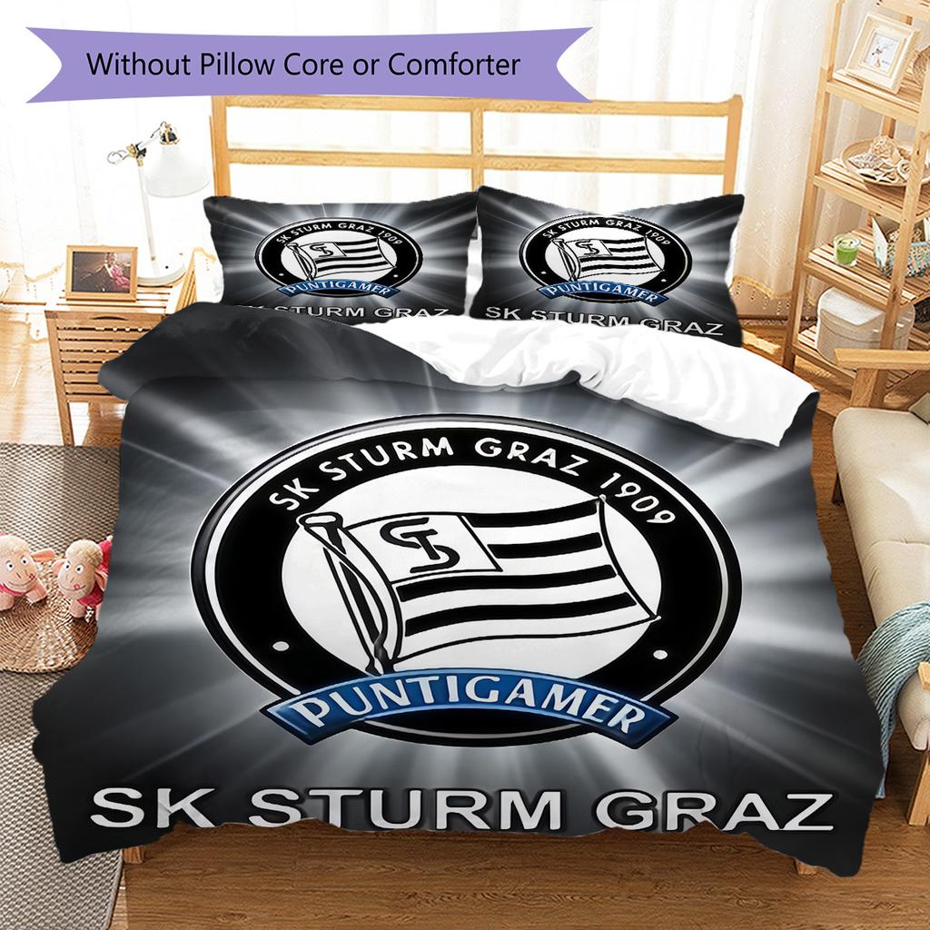 SK Sturm Graz logo Biancheria da letto Set piumino Copripiumino Federa Decorazione per la casa Regalo di compleanno (1 * copripiumino + 2 * federa, senza nucleo)