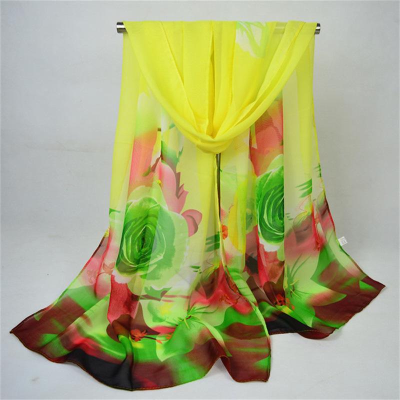 Summer Edition Scarves Female Shawls Super Long Chiffon Fabric Decorative