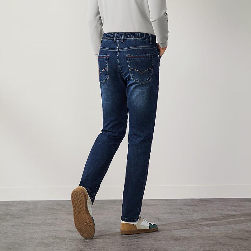 

Qipai Мужские высокоэластичные повседневные джинсы из денима прямого кроя 37 (185/96A)